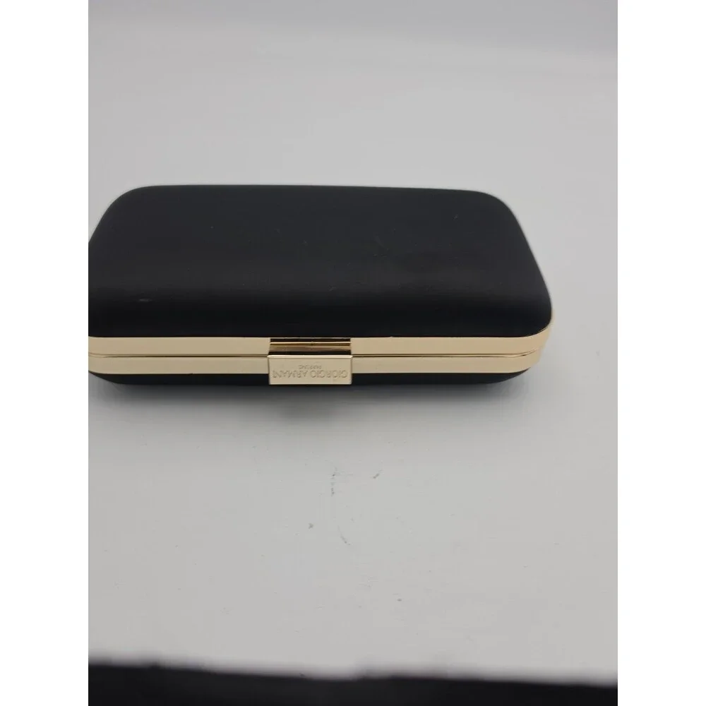 Giorgio Armani Parfums Black Gold Evening Clutch Purse Satin Lined